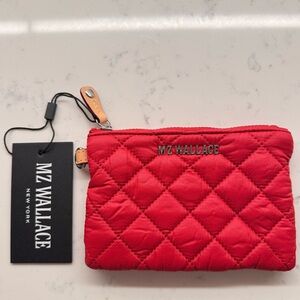 NEW w/Tag MZ Wallace Red Quilted Pouch